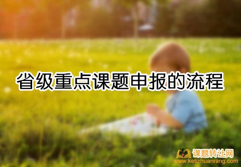 省级重点课题申报的流程